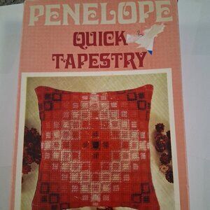 Vintage Penelope Needlepoint Kit Quick Tapestry 13"x13" Pillow Cover UK Unused